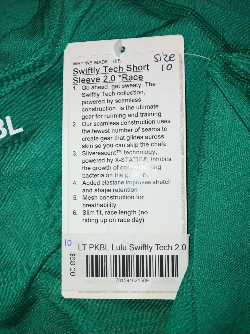 Lululemon NEW Swiftly Tech Lt Pickleball short sleeve shirt tee t-shirt 10 green - Picture 8 of 9